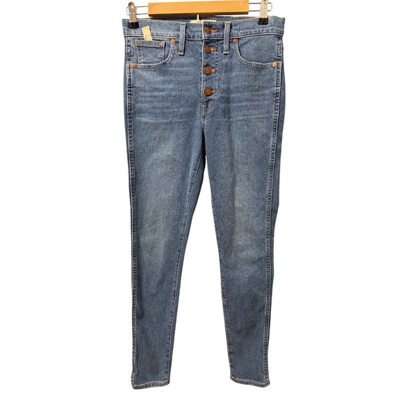 Madewell 10" High-Rise Skinny Jeans In Tencel Denim With Magic Pockets Button Fl - Picture 10 of 12